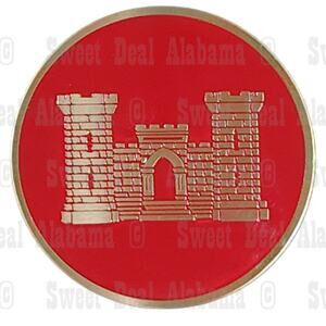Army Corps of Engineers Recessed Emblem, 2" Display Plaque Sticker Emblem